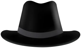 Classic Black Fedora Hat Minimalist Silhouette Clipart Design
