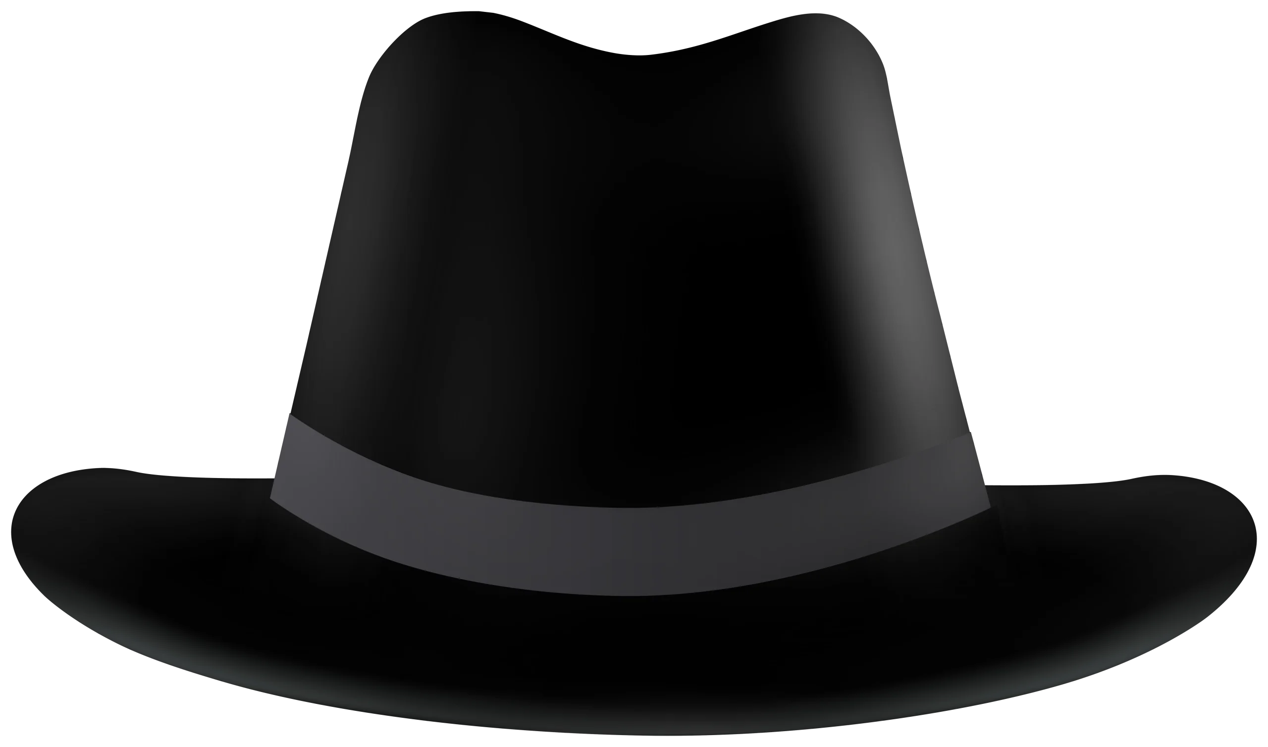 Classic Black Fedora Hat Minimalist Silhouette Clipart Design