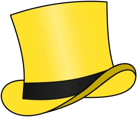 Classic Bright Yellow Top Hat Clipart Design with Elegant Black Band