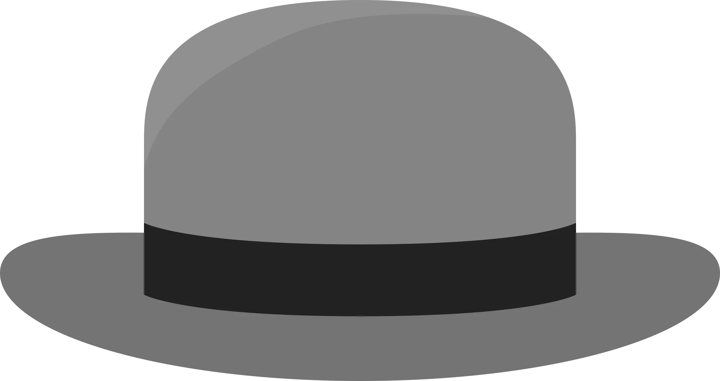 Classic Grayscale Bowler Hat Clipart Illustration in Minimalist Style
