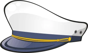 Classic Navy Officer's Cap Clipart - Elegant Nautical Style Headwear Illustration