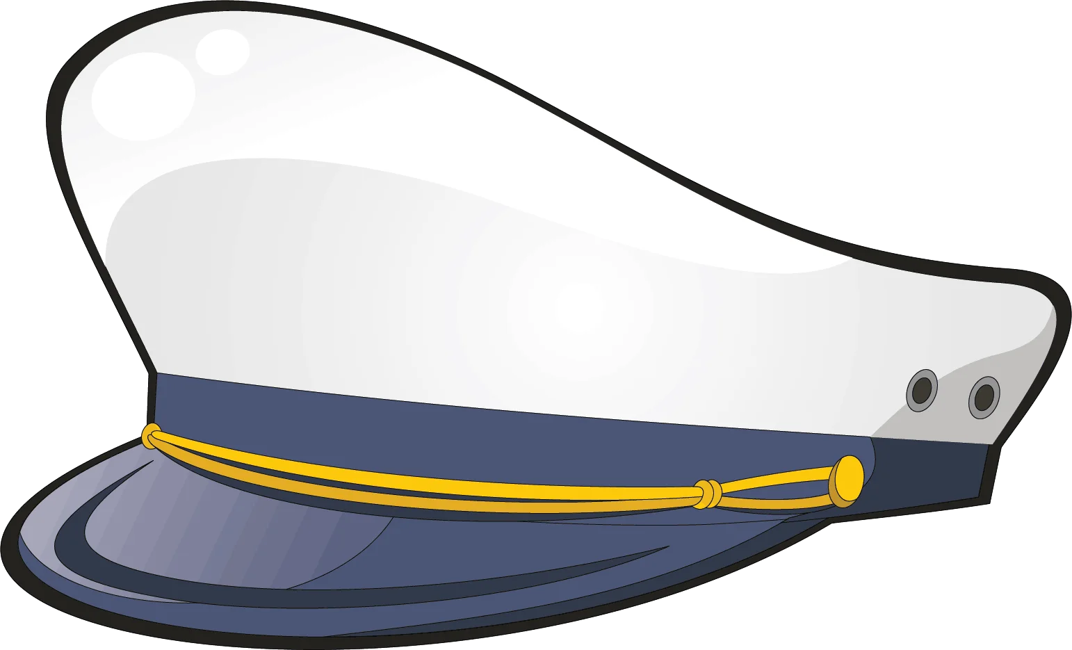 Classic Navy Officer's Cap Clipart - Elegant Nautical Style Headwear Illustration