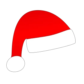 Classic Red and White Santa Claus Hat Clipart Design with Soft Edges