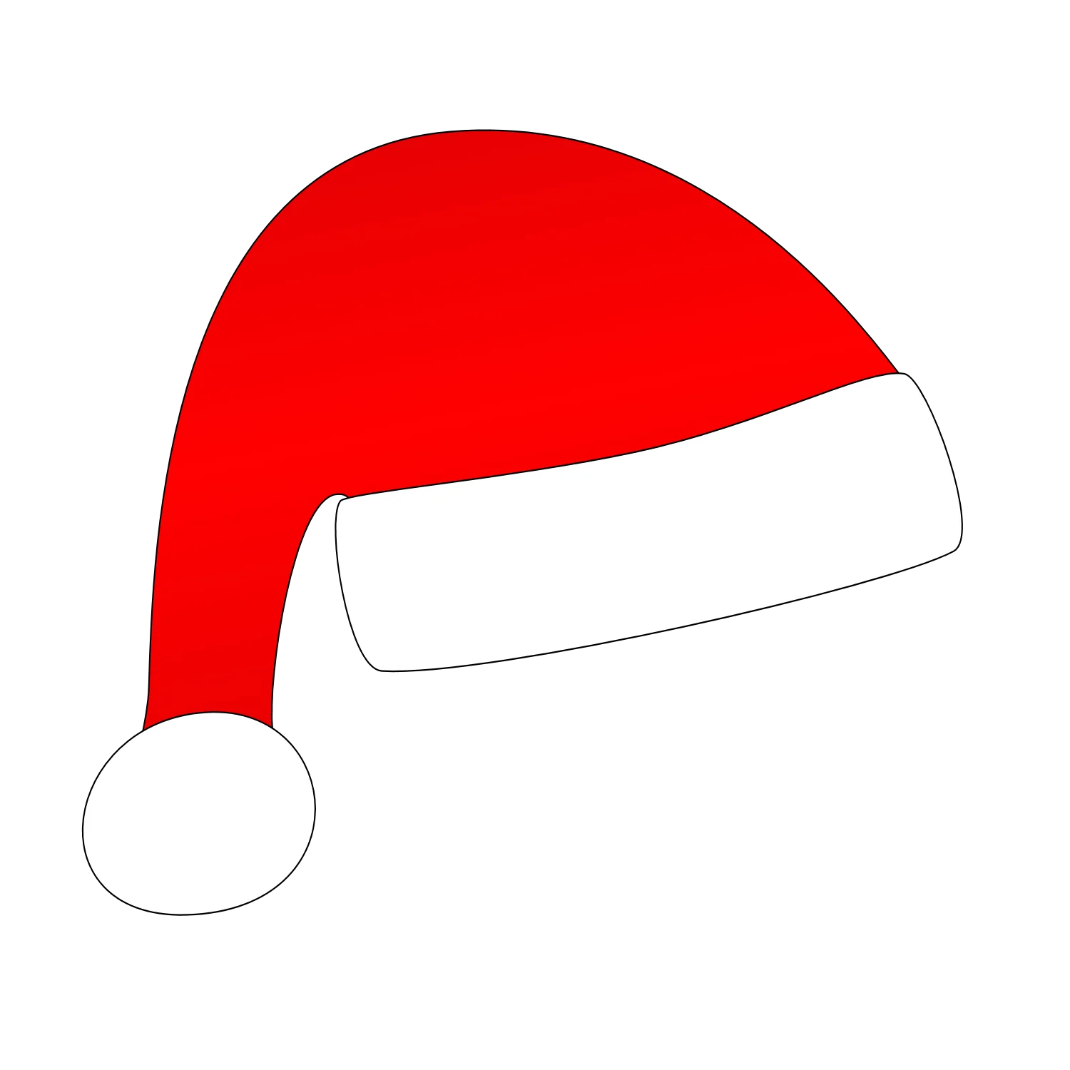 Classic Red and White Santa Claus Hat Clipart Design with Soft Edges