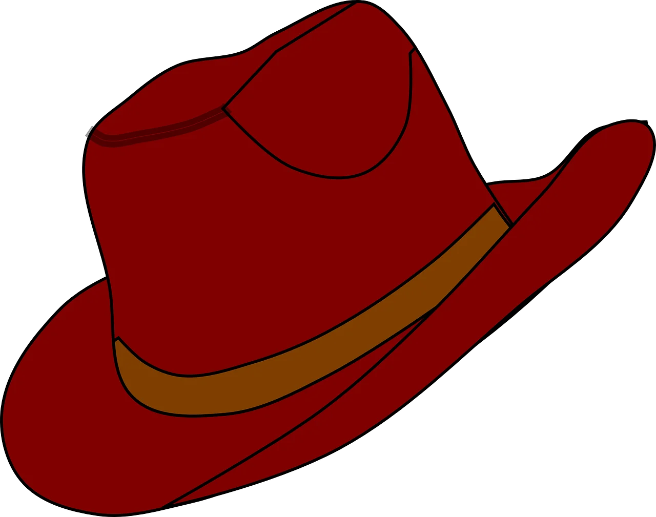 Classic Red Western Cowboy Hat Vintage Style Clipart Illustration