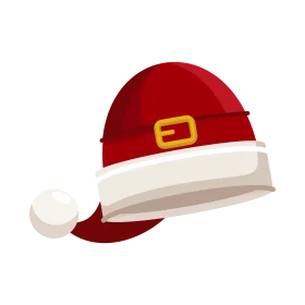 Classic Santa Claus Hat Clipart with Festive Red and White Color Scheme