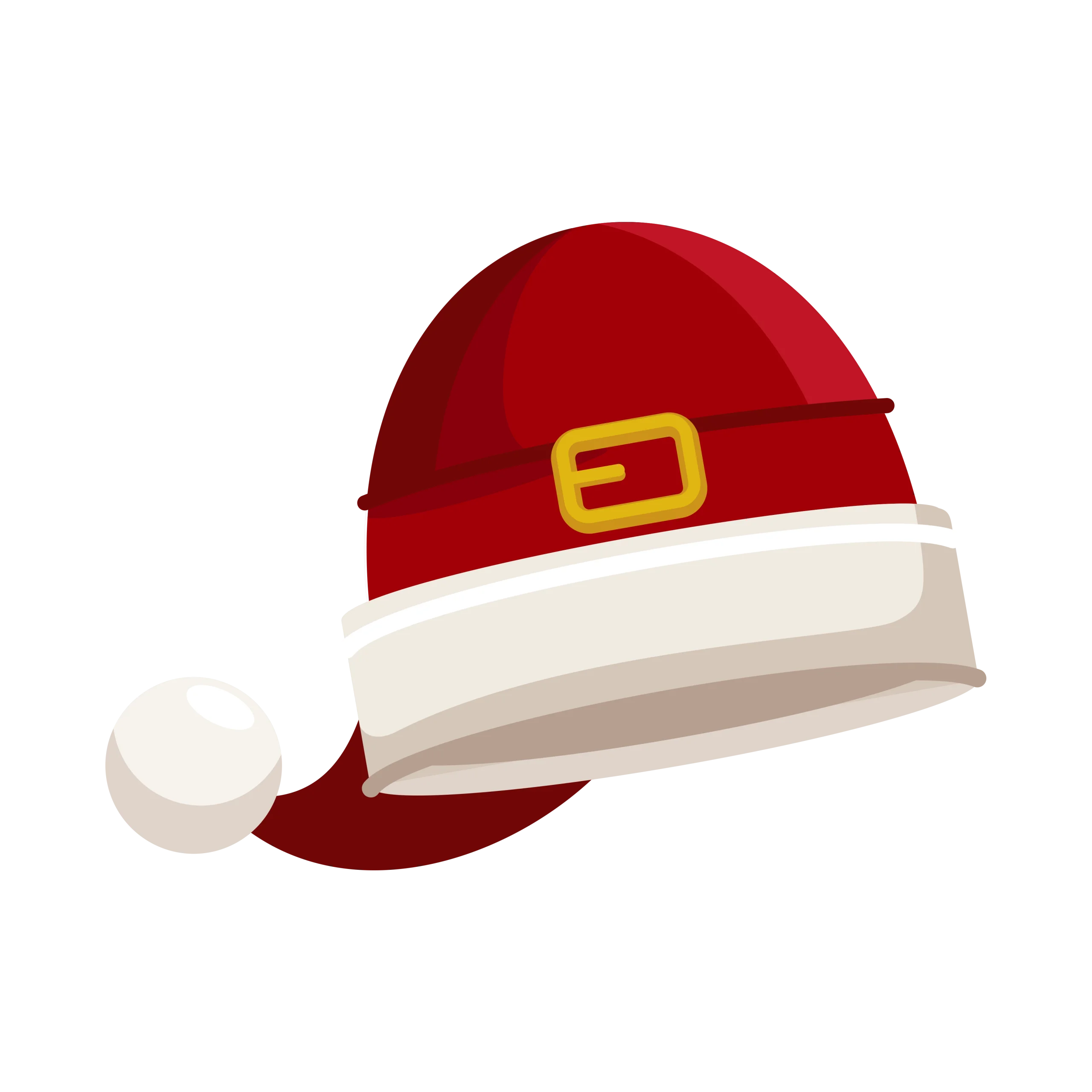 Classic Santa Claus Hat Clipart with Festive Red and White Color Scheme