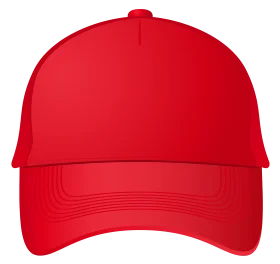Classic Scarlet Red Baseball Cap Clipart Design with Clean Lines and Smooth Texture