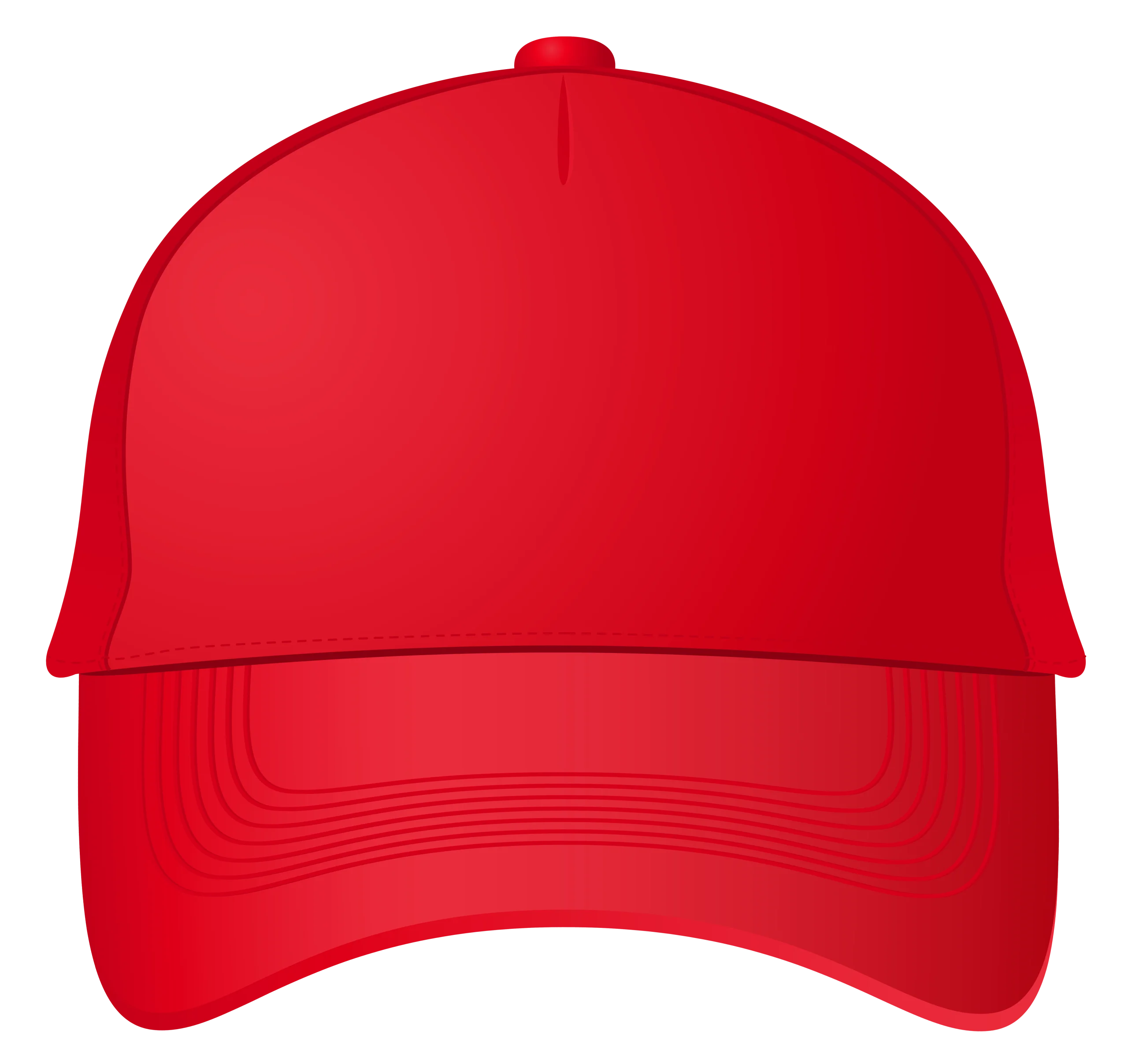 Classic Scarlet Red Baseball Cap Clipart Design with Clean Lines and Smooth Texture