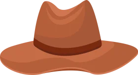 Classic Terracotta Wide-Brimmed Fedora Clipart with Elegant Band Design