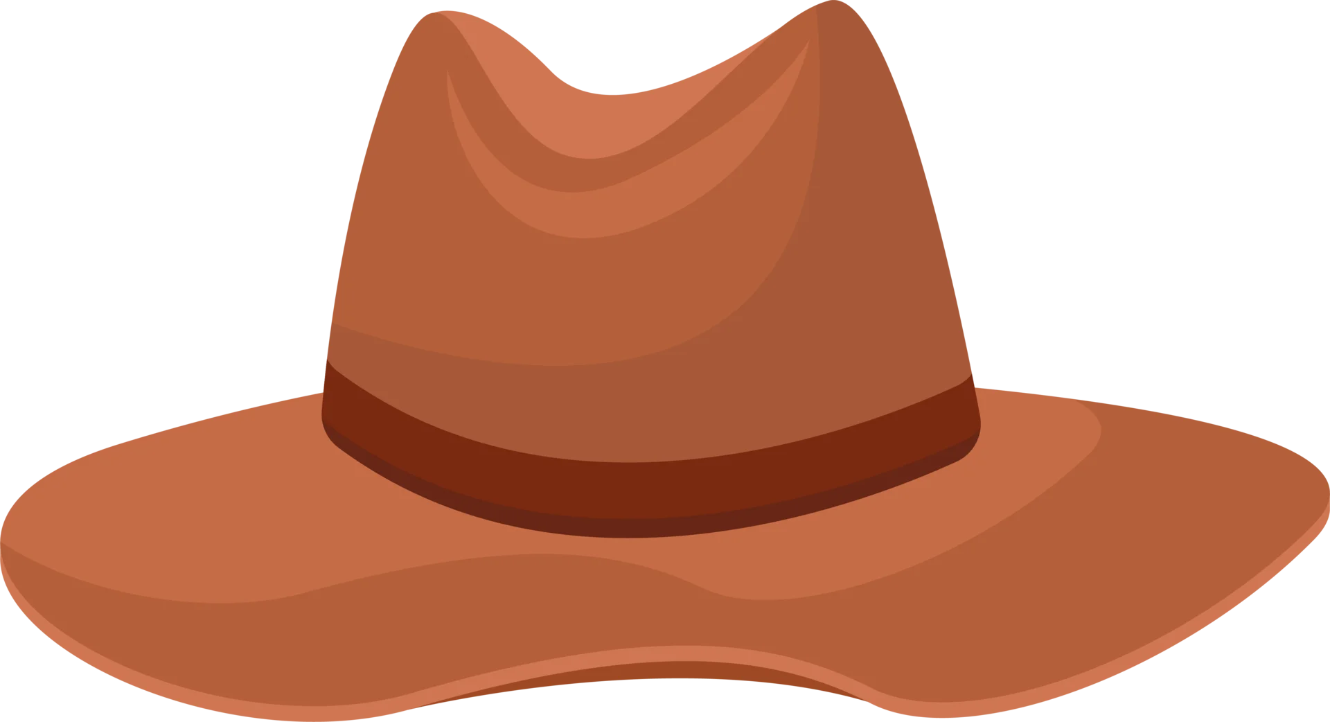 Classic Terracotta Wide-Brimmed Fedora Clipart with Elegant Band Design