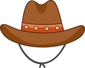 Classic Western Cowboy Hat Clipart - Rustic Outdoor Adventure Headwear Design