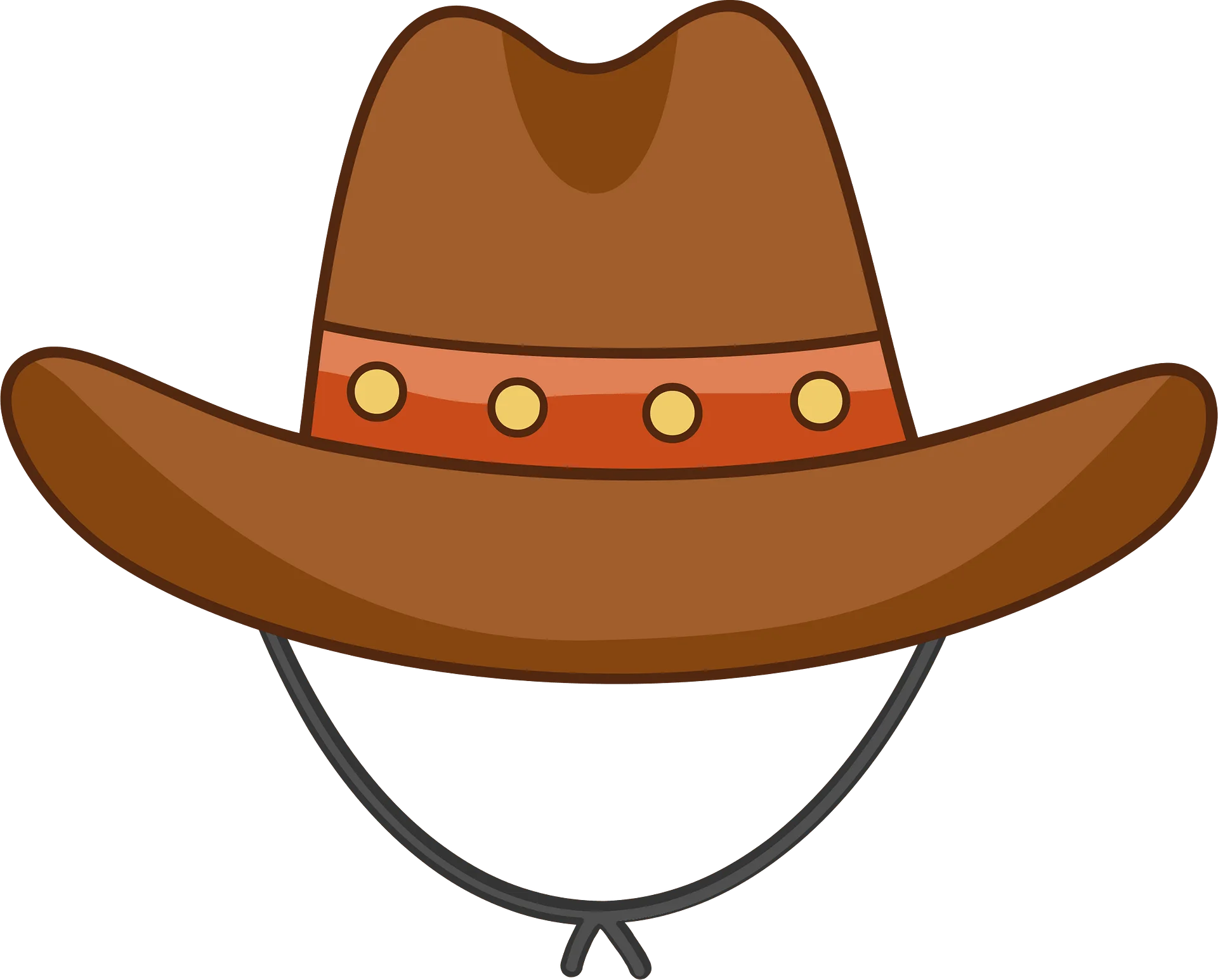 Classic Western Cowboy Hat Clipart - Rustic Outdoor Adventure Headwear Design