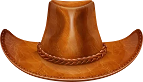 Classic Western Leather Cowboy Hat Clipart - Rustic Southwestern Style Accessory