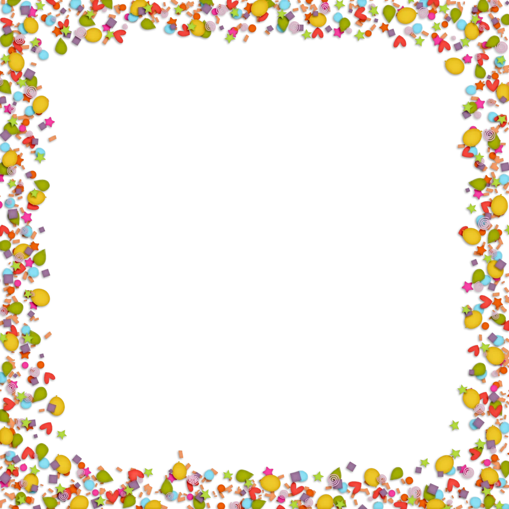 Colorful Confetti Explosion Festive Border Clipart Design Template