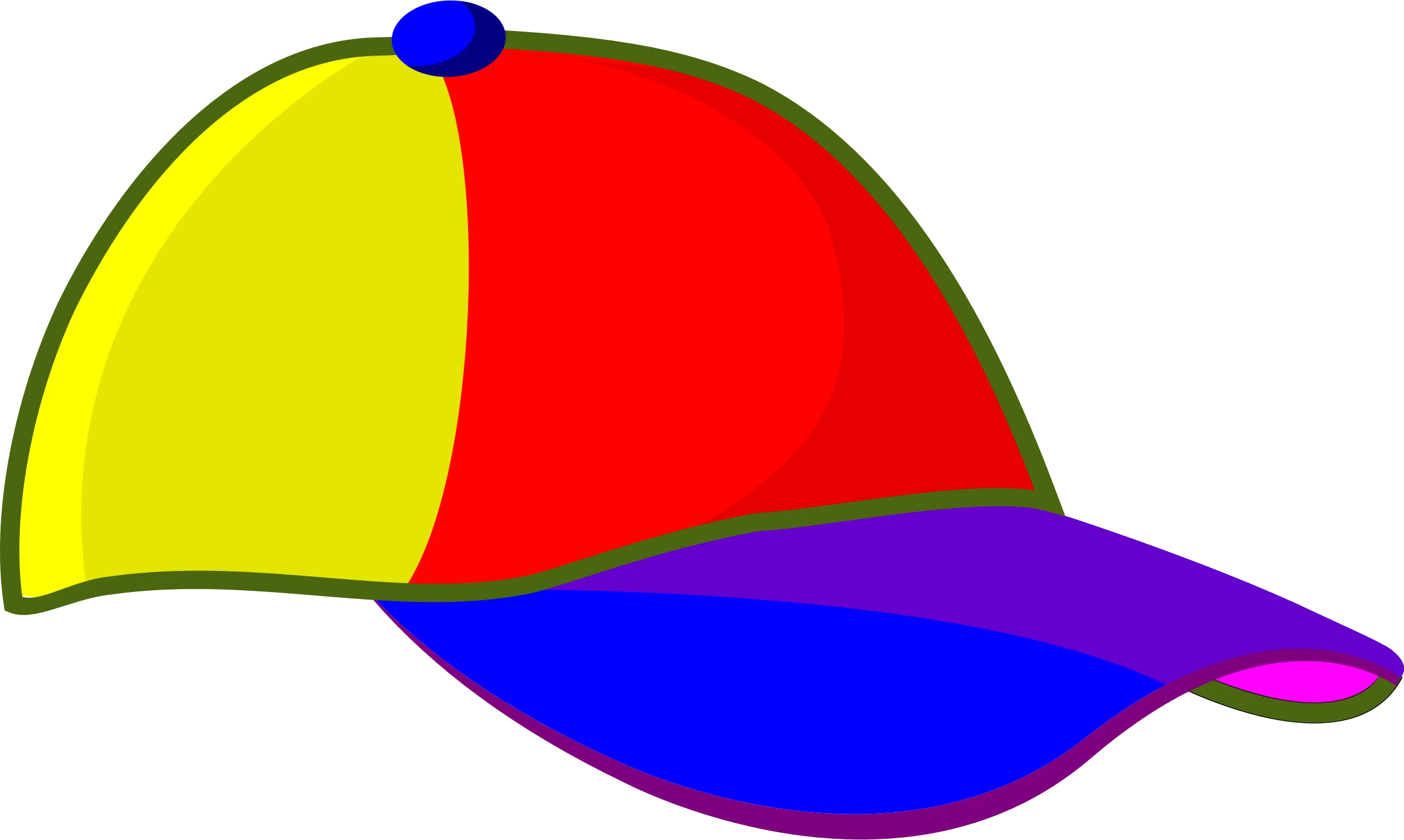 Colorful Playful Baseball Cap Clipart Design with Bold Geometric Segments