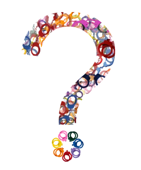 Colorful Question Mark Clipart Composed of Interconnected Circular Elements