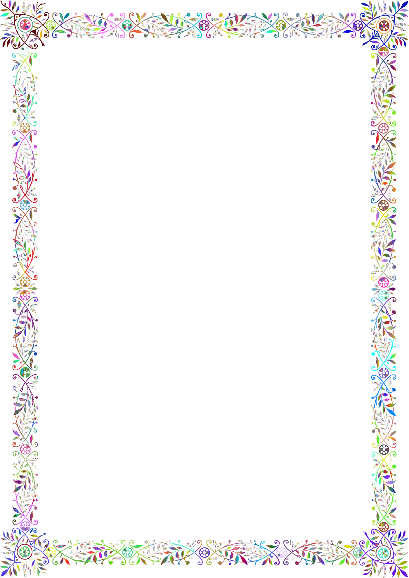 Delightful Pastel Floral Frame Clipart with Whimsical Botanical Decorative Border Design