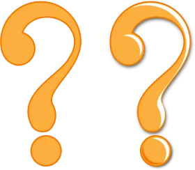 Dual Orange Question Mark Clipart Graphic Design Elements with Smooth Curves