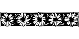 Elegant Black and White Sunflower Border Clipart Design for Decorative Artwork
