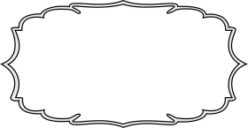 Elegant Decorative Ornate Frame Border Clipart with Smooth Curved Lines