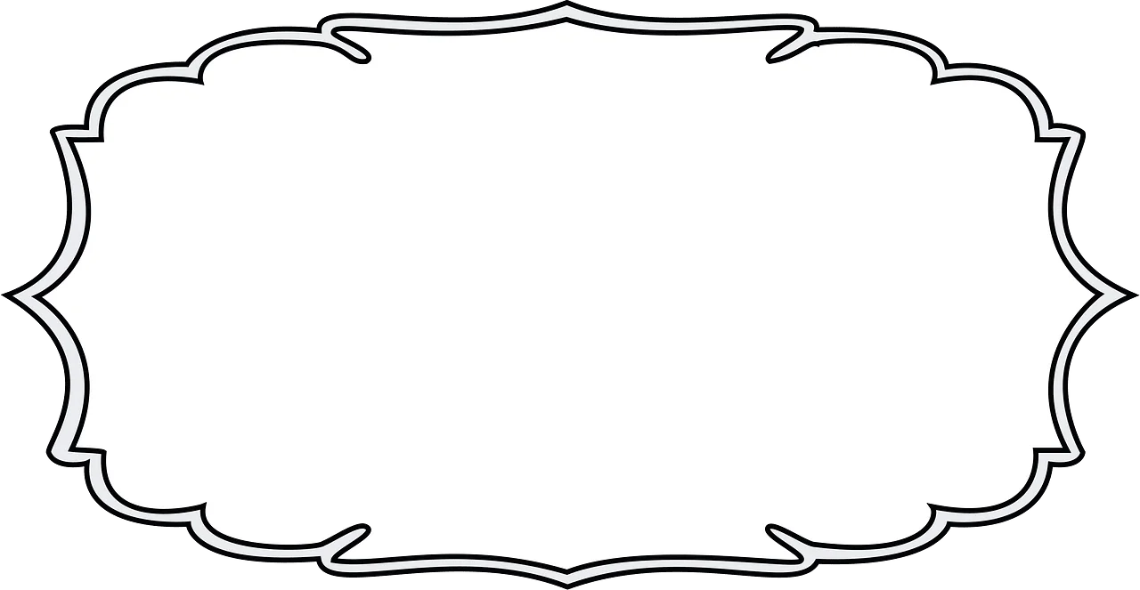 Elegant Decorative Ornate Frame Border Clipart with Smooth Curved Lines