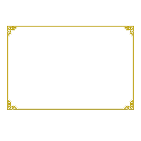 Elegant Golden Corner Scroll Ornate Border Clipart Design Template