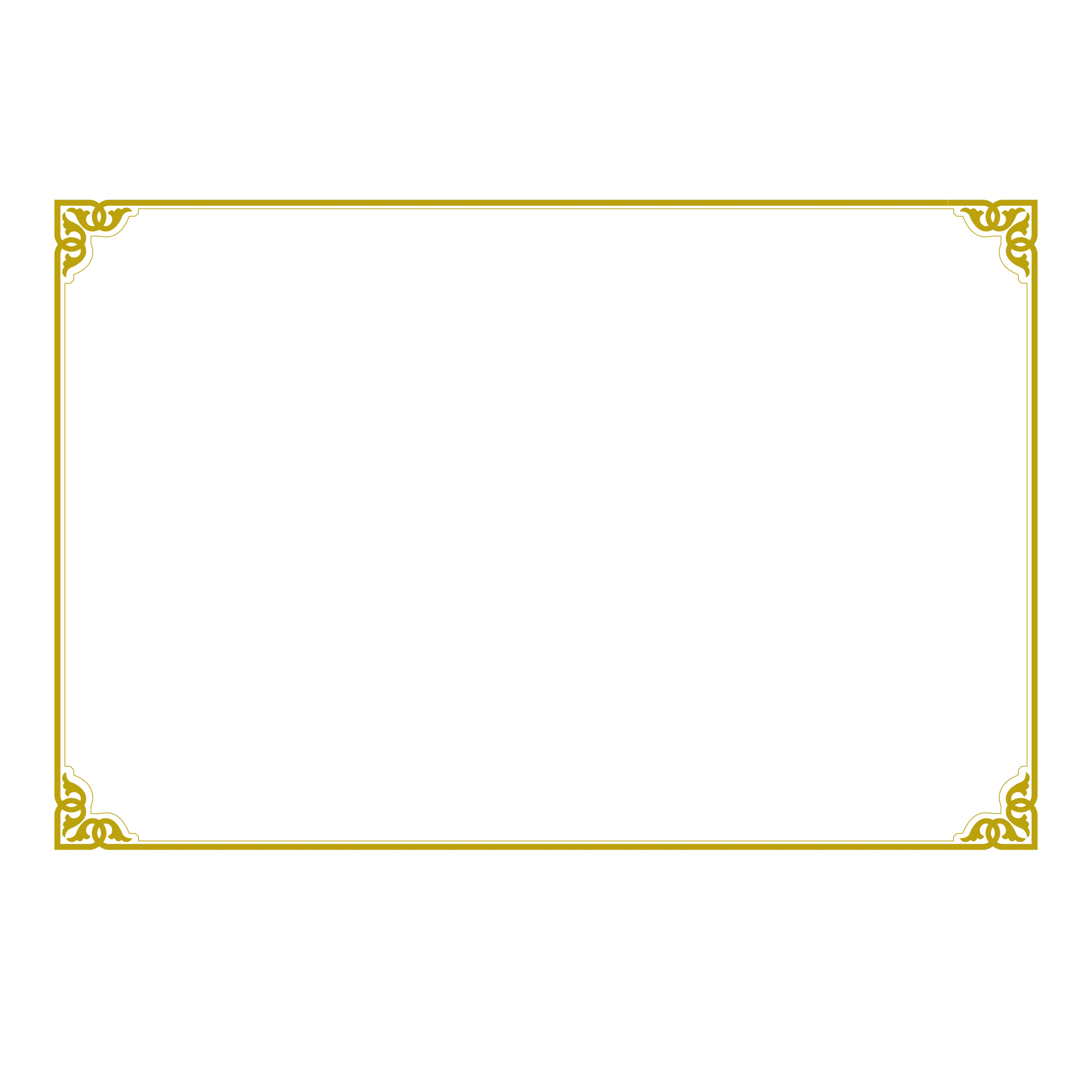 Elegant Golden Corner Scroll Ornate Border Clipart Design Template