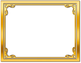 Elegant Golden Frame Clipart with Ornate Decorative Scroll Elements and Smooth Borders