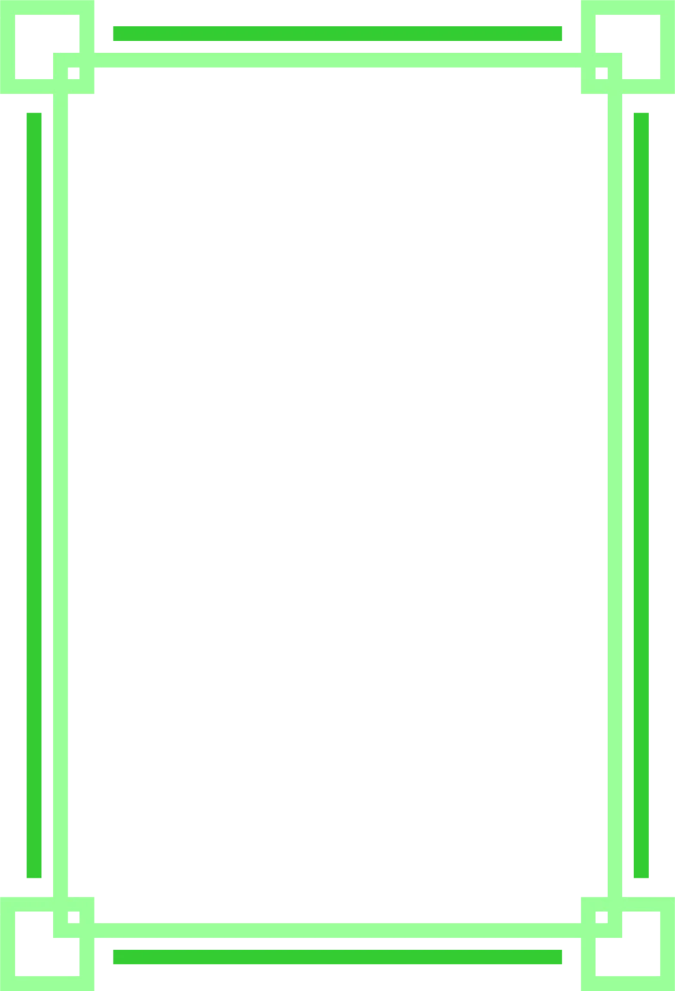 Elegant Lime Green Geometric Border Clipart with Clean Modern Design
