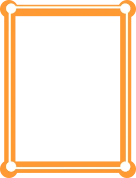 Elegant Orange Circular-End Rectangular Border Clipart Design Element
