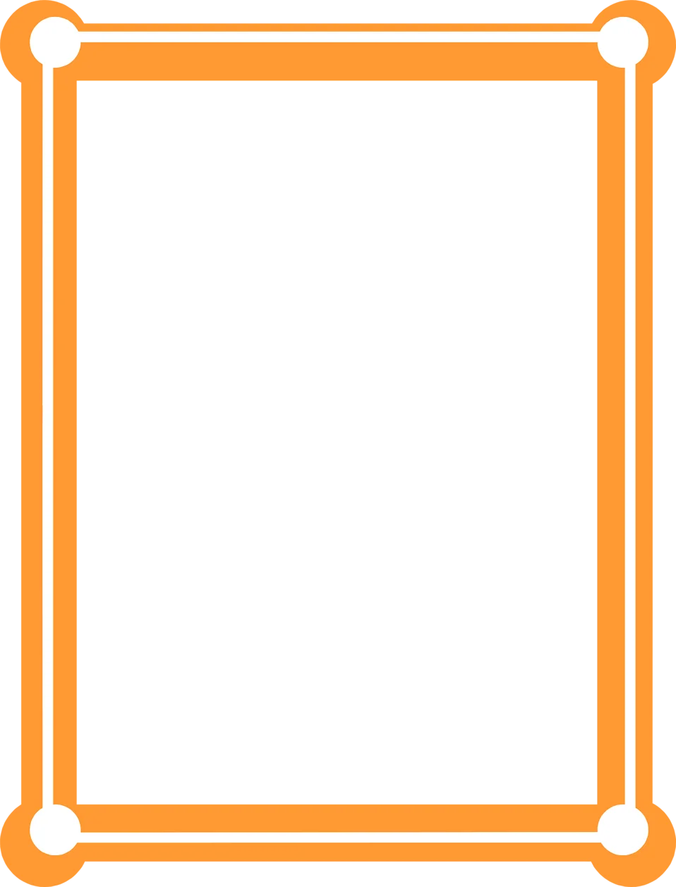 Elegant Orange Circular-End Rectangular Border Clipart Design Element