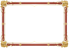 Elegant Vintage Decorative Border Clipart with Golden Ornate Corners