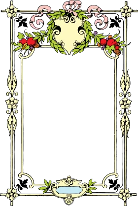 Elegant Vintage Floral Ornamental Frame Clipart with Delicate Botanical Accents