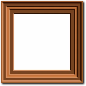 Elegant Wooden Picture Frame Clipart with Layered Dimensional Border Design