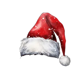 Enchanting Winter Wonderland Santa Claus Hat Festive Clipart Design