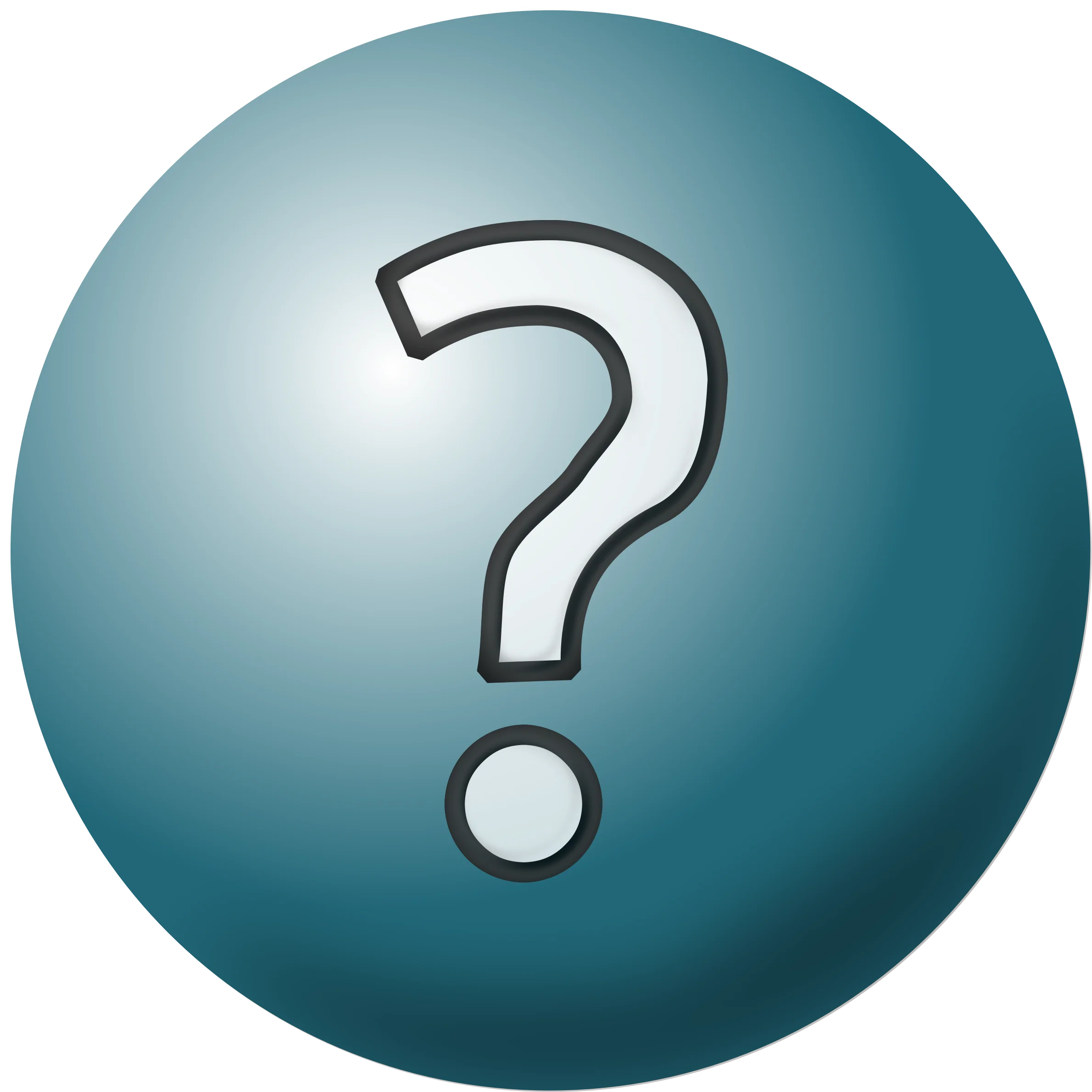 Enigmatic Teal Question Mark Clipart Symbol of Curiosity and Uncertainty