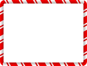 Festive Candy Cane Striped Border Clipart with Clean White Center Space