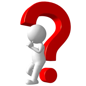 Inquisitive 3D Figure Pondering Massive Red Question Mark Clipart Illustration