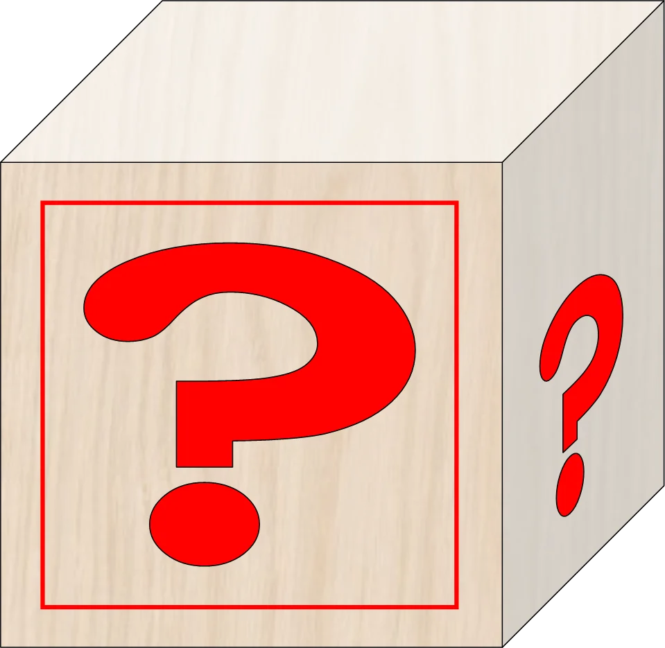 Mysterious Red Question Mark Clipart Cube with Enigmatic Design
