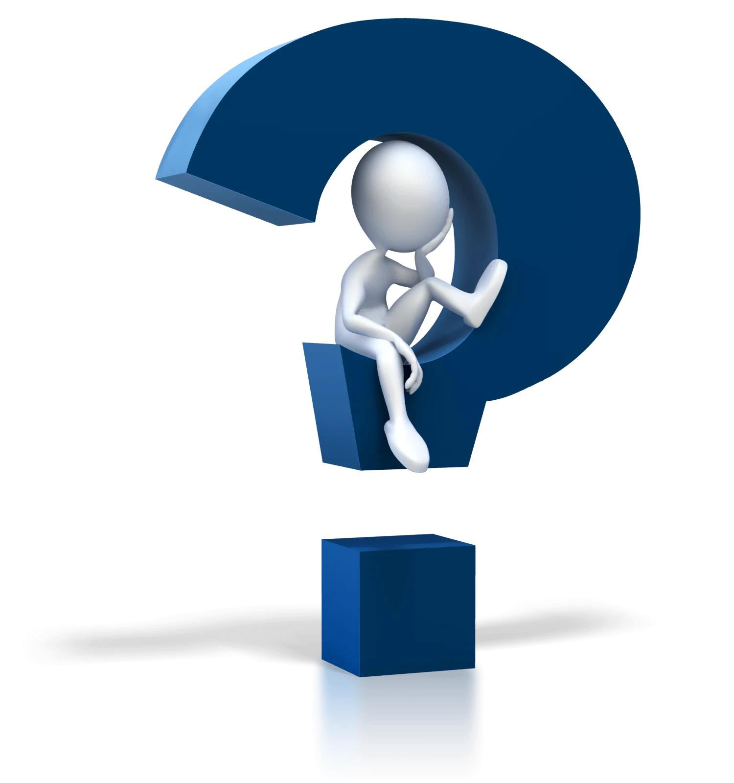 Pensive Abstract 3D Question Mark Clipart - Contemplation and Uncertainty Visualization