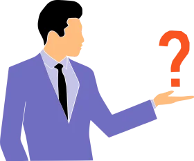 Professional Business Clipart Illustration Presenting Inquisitive Question Mark