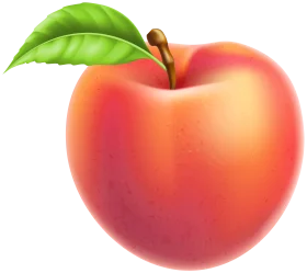 Realistic Red Apple Clipart with Fresh Green Leaf - High-Quality Illustration