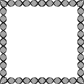 Scientific DNA Helix Border Clipart - Genetic Molecular Structure Frame Design