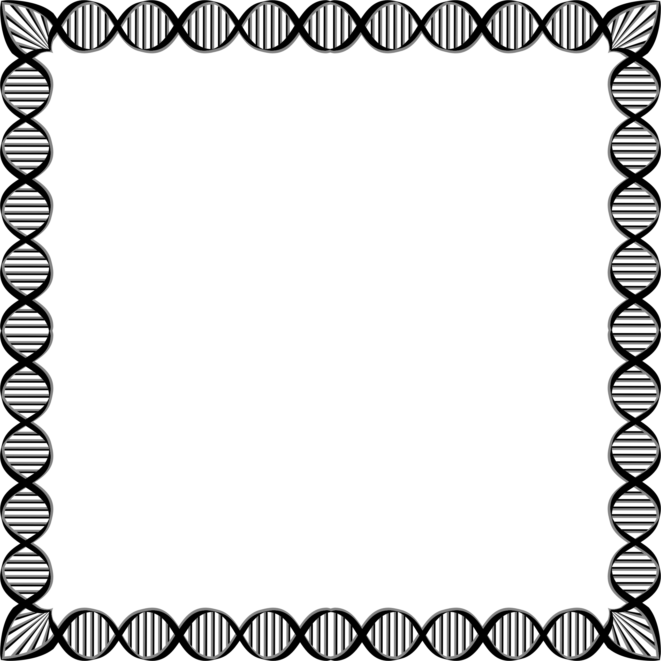 Scientific DNA Helix Border Clipart - Genetic Molecular Structure Frame Design