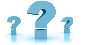 Three Blue Question Mark Symbols in Perspective Clipart Illustration