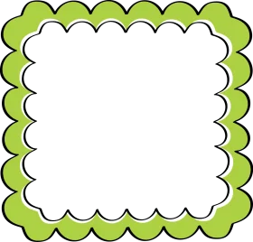 Whimsical Lime Green Scalloped Border Clipart with Playful Wave Edges