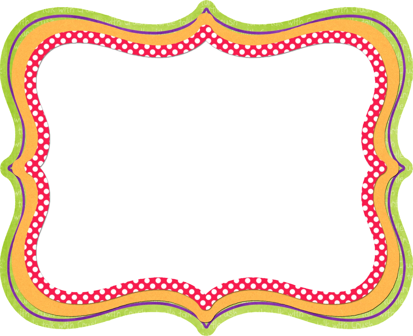 Whimsical Polka Dot and Curved Border Clipart with Playful Color Layers