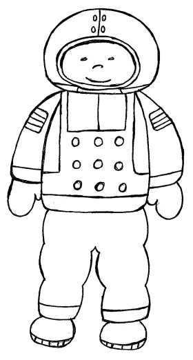 Adorable and Charming Astronaut Space Explorer Cartoon Clipart Illustration