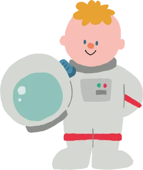 Adorable Cartoon Astronaut Clipart: Cute Space Explorer in Playful Style